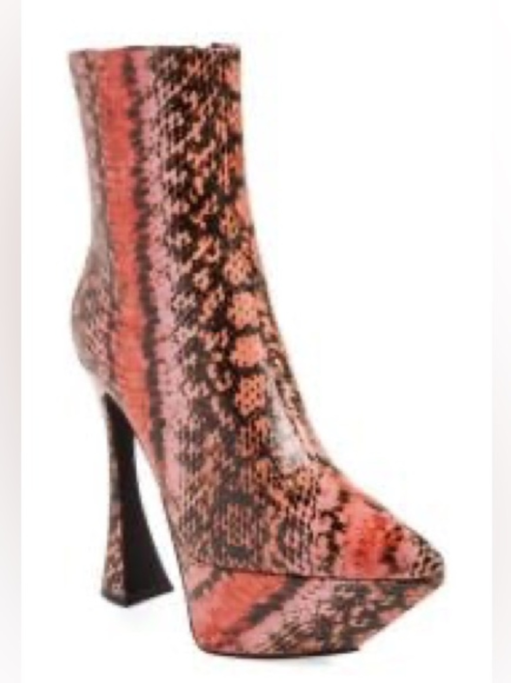 Jeffrey Campbell PWR-Chord Platform Booties Pink Snake Print Size 6